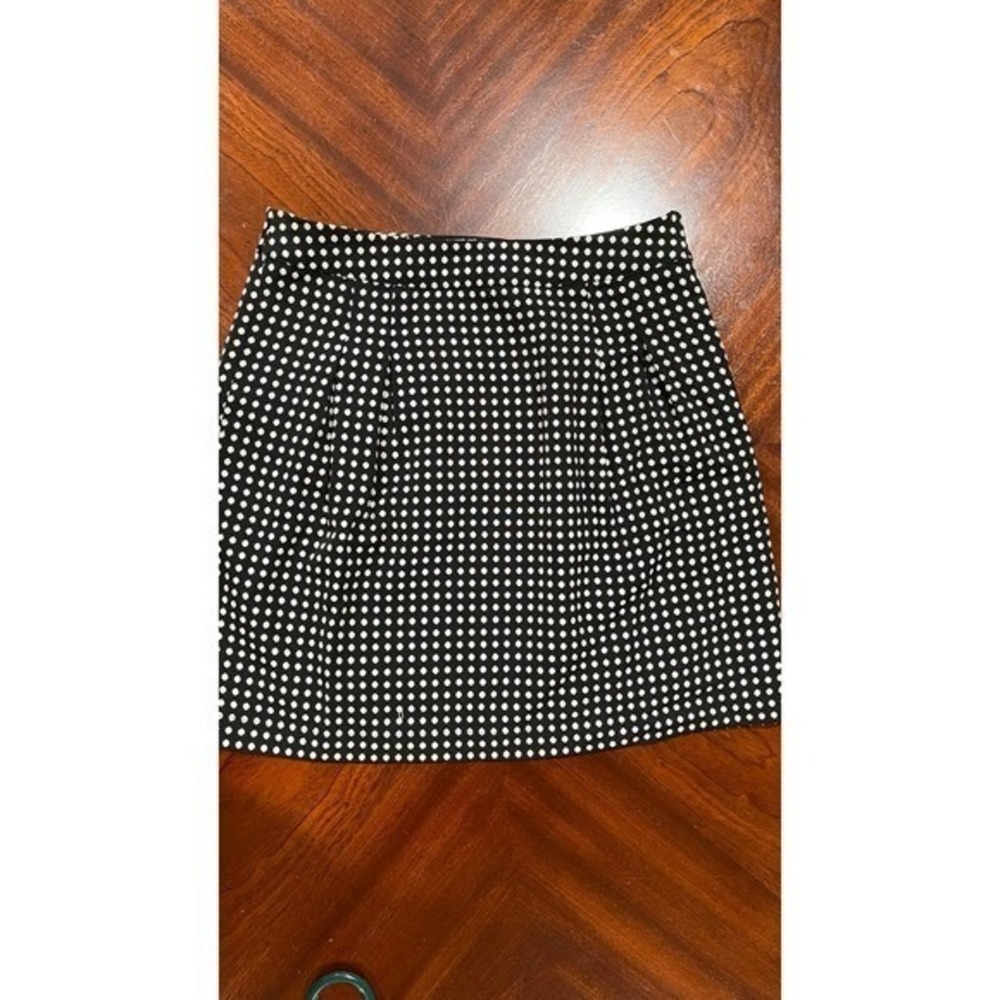 The Limited Skirt Womens Size‎ 8 Black Dot Pencil A-Line Side Zip Pleated NWT
